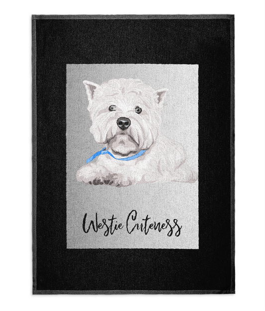 Tea Towel westie puppy dog lover gift hand towel present