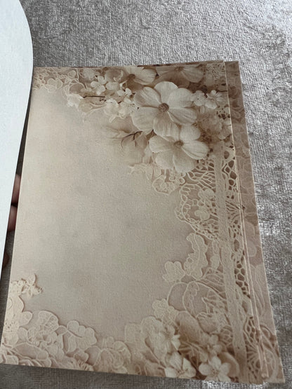 30 paper ephemera wedding invitations floral white flowers junk journaling scrap booking