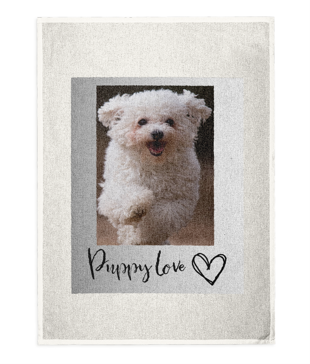 Tea Towel bichon frise kitchen hand napkin great gift for dog puppy lovers kitchen decoration